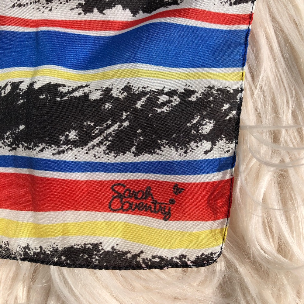 Vintage Red & Blue Striped Sarah Coventry Scarf